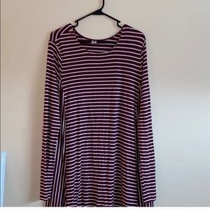 red striped midi dress